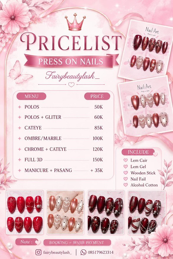 Pricelist Press-On Nails